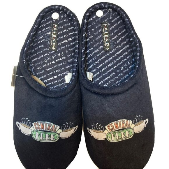 Friend’s Central Perk Unisex Open Back Black Slippers NWOB- Mens 11/12 - Picture 1 of 9
